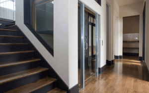 Inline Gear Drive Elevator In A House