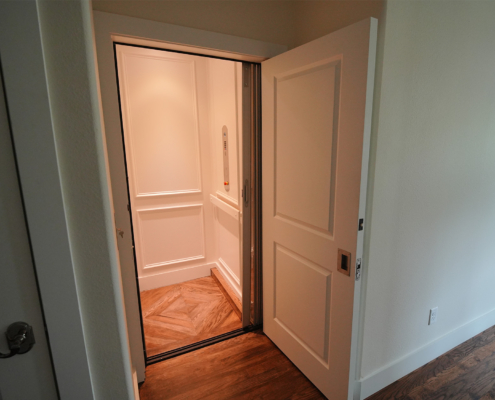 Residential elevator installed in a multi-story home